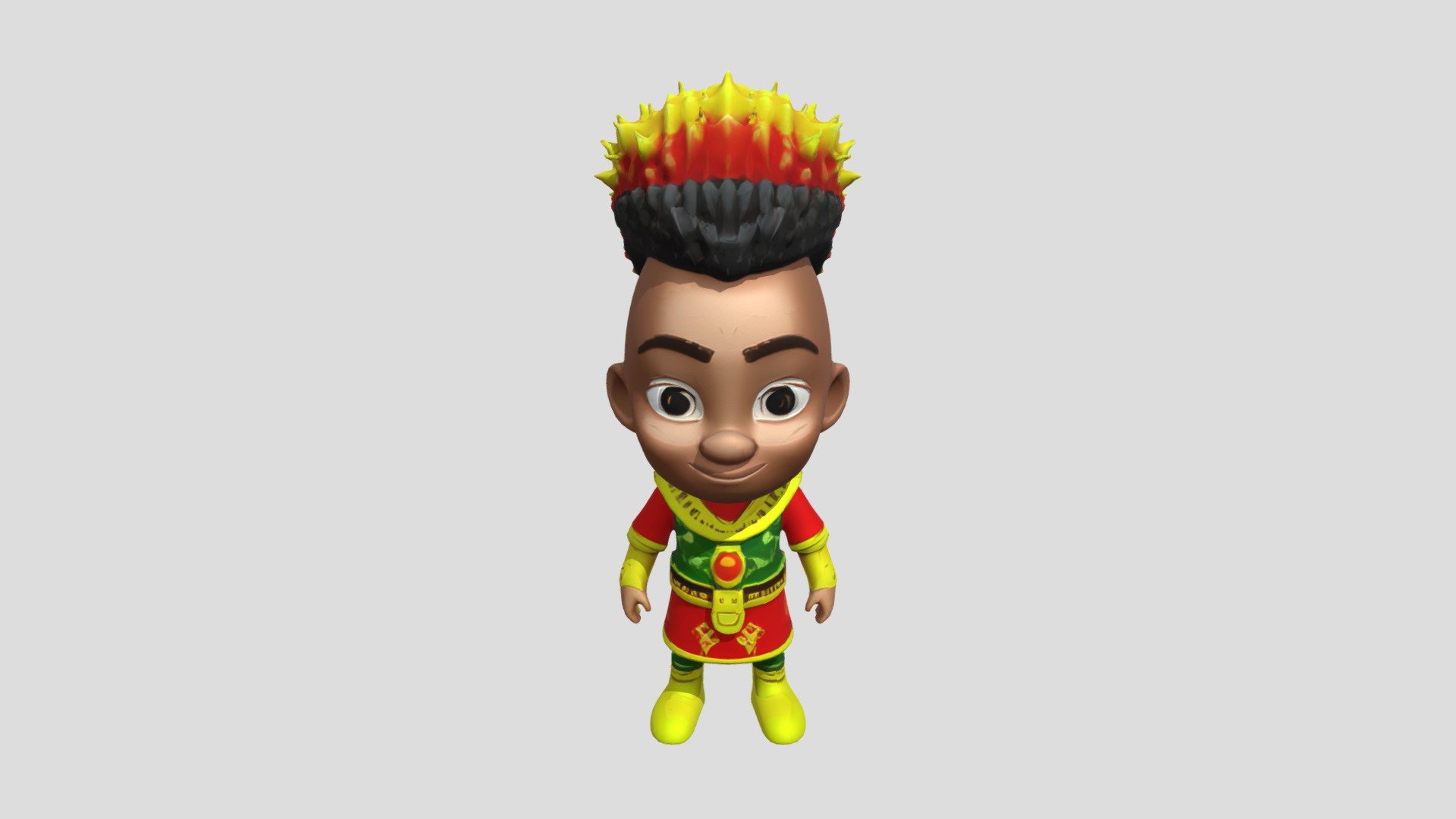 Colorful animated character with mohawk - 3D model by mweyamoya ...