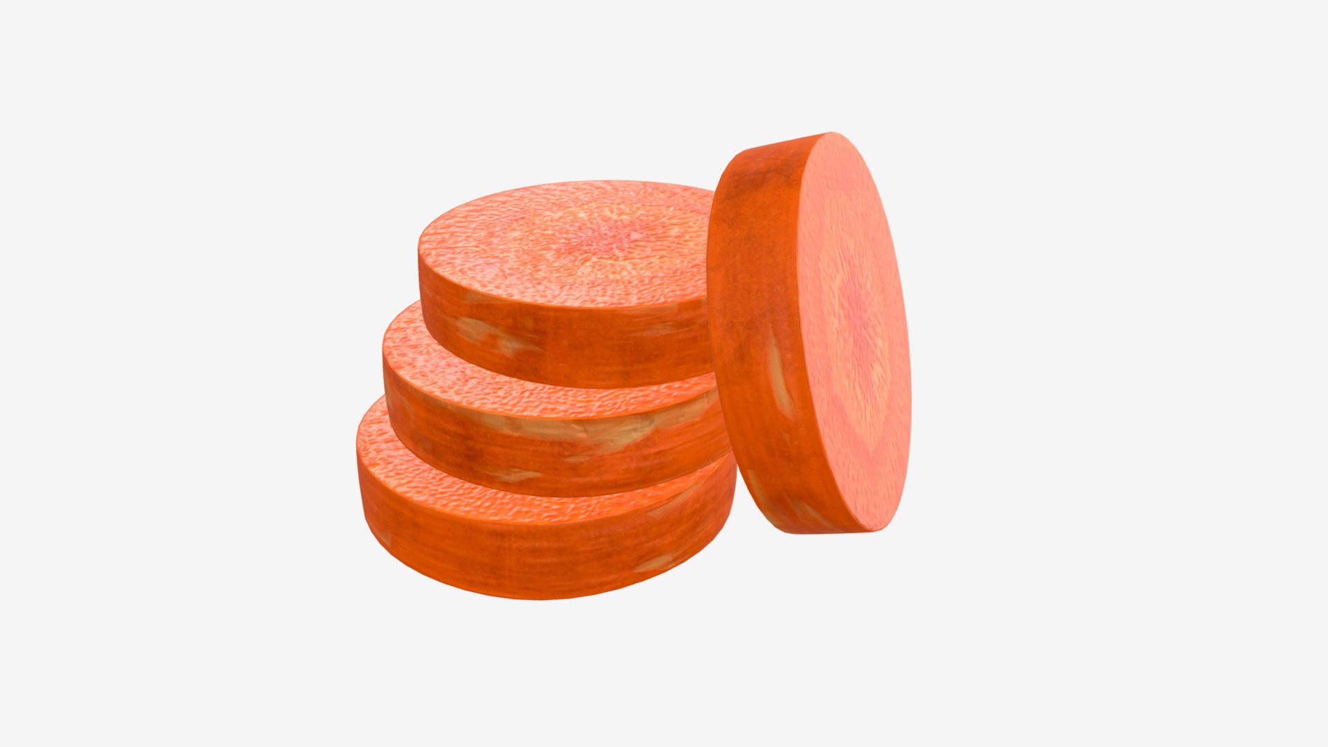 3D model Сarrot slices - This is a 3D model of the Сarrot slices. The 3D model is about a close-up of a red pill.
