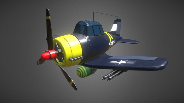 Toon Torpedo Bomber 3D Model
