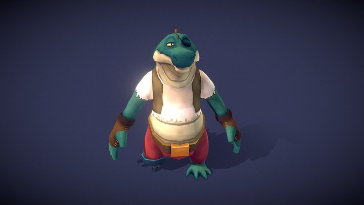 Crocodile Character 3D Model