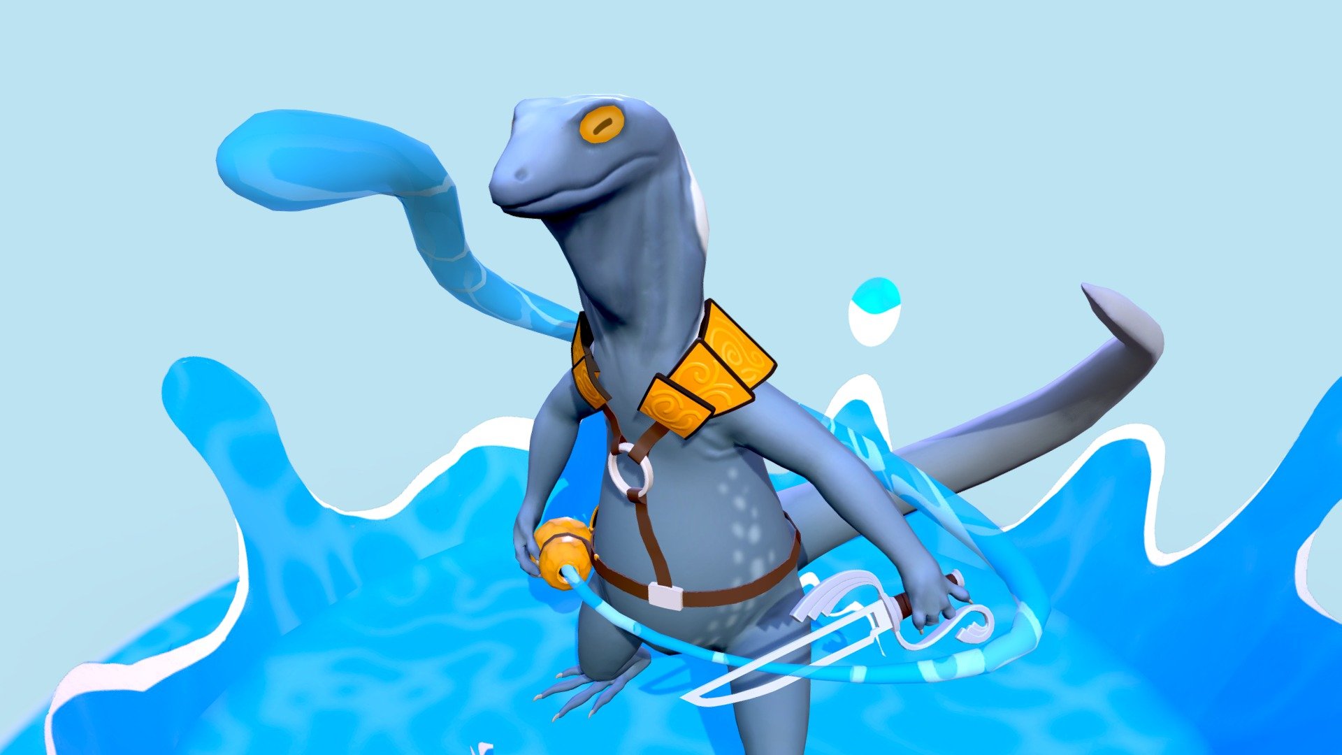 Water Bending Lizard - Character Assessment - 3D model by Riley Hamblyn ...