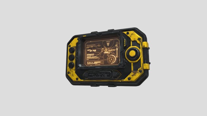 Futuristic Cyberpunk Control Console 3D Model
