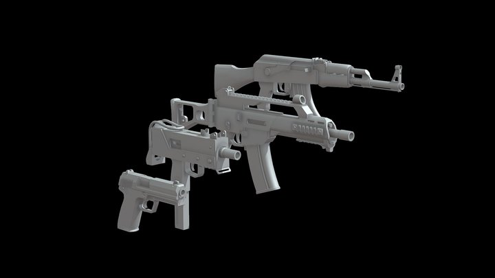 PinmoBOT's Gun Collection 01 3D Model
