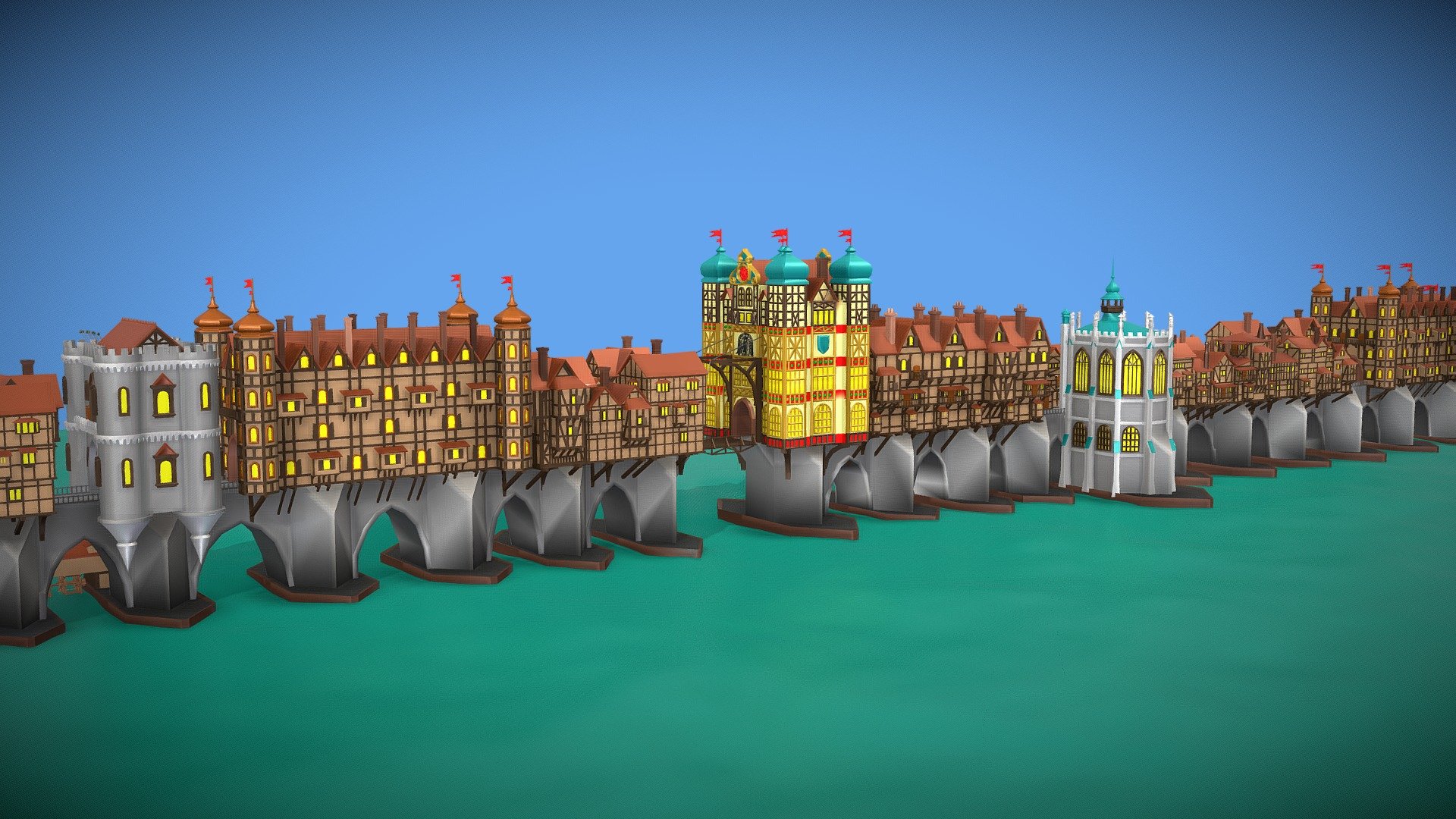 Old Elizabethan London Bridge - Download Free 3D model by Binkley-Spacetrucker (@Binkley ...