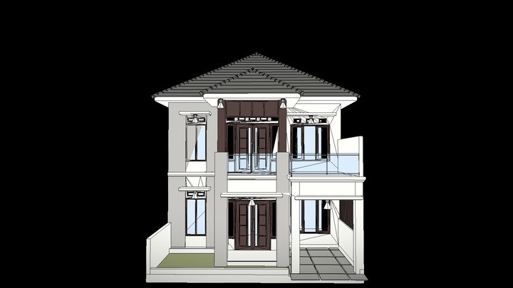 Rumah Tinggal 2 Lantai 3D Model