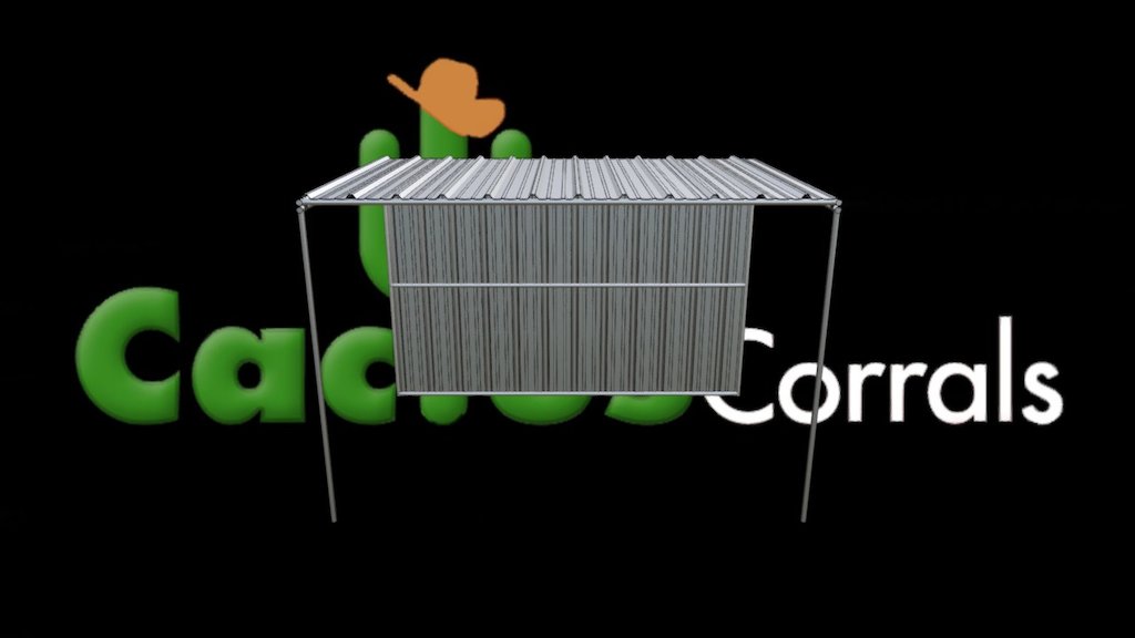 HS1SRP812 8x12 Horse Shelter With Rear Panel — Sketchfab embed 3D viewer