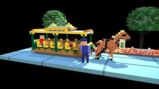 Disneyland Main Street Trolley 3D Model