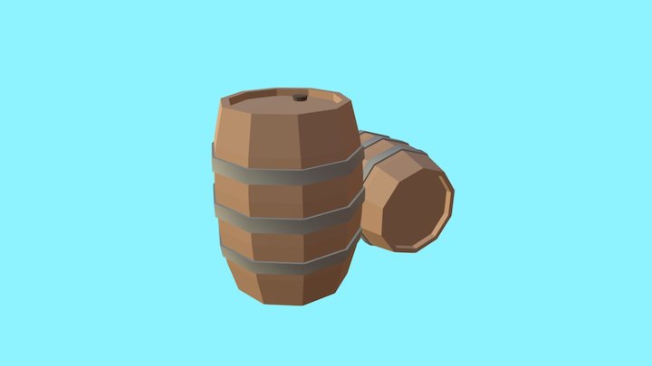 Wooden Barrel 3D Model