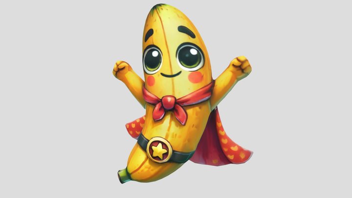 Captain Banana (low poly) 3D Model