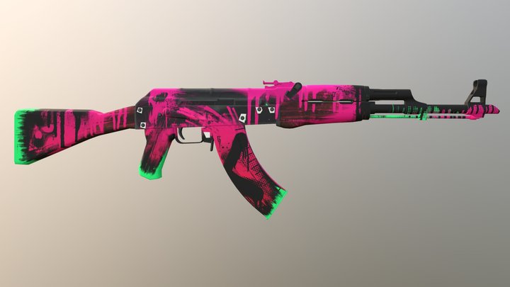CSGO AK47 NEON REVOLUTION 3D Model