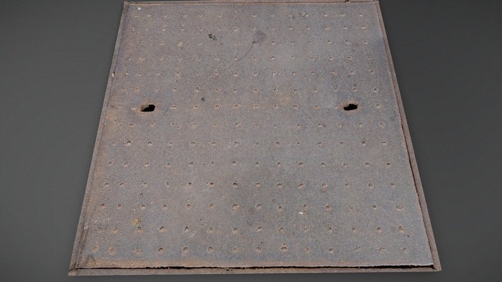 Flat manhole cover texture – Free 3D Model STL