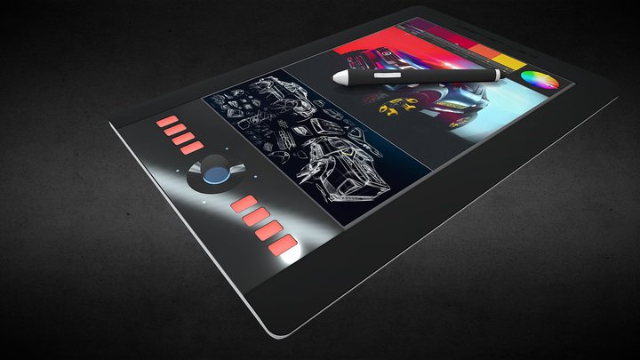 Tablet Wacom with concept car theme