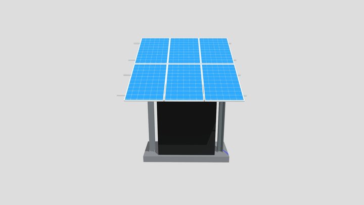 Outdoor Cabinet With Photovoltaic 3D Model