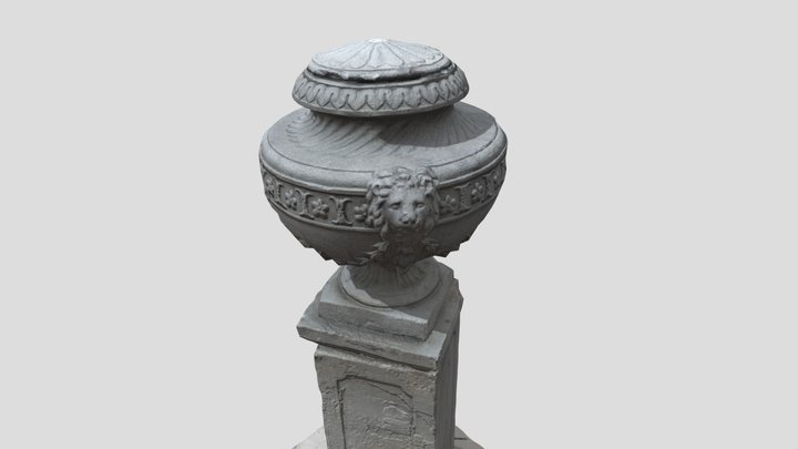 free pedestal and ancient vase 3D Model