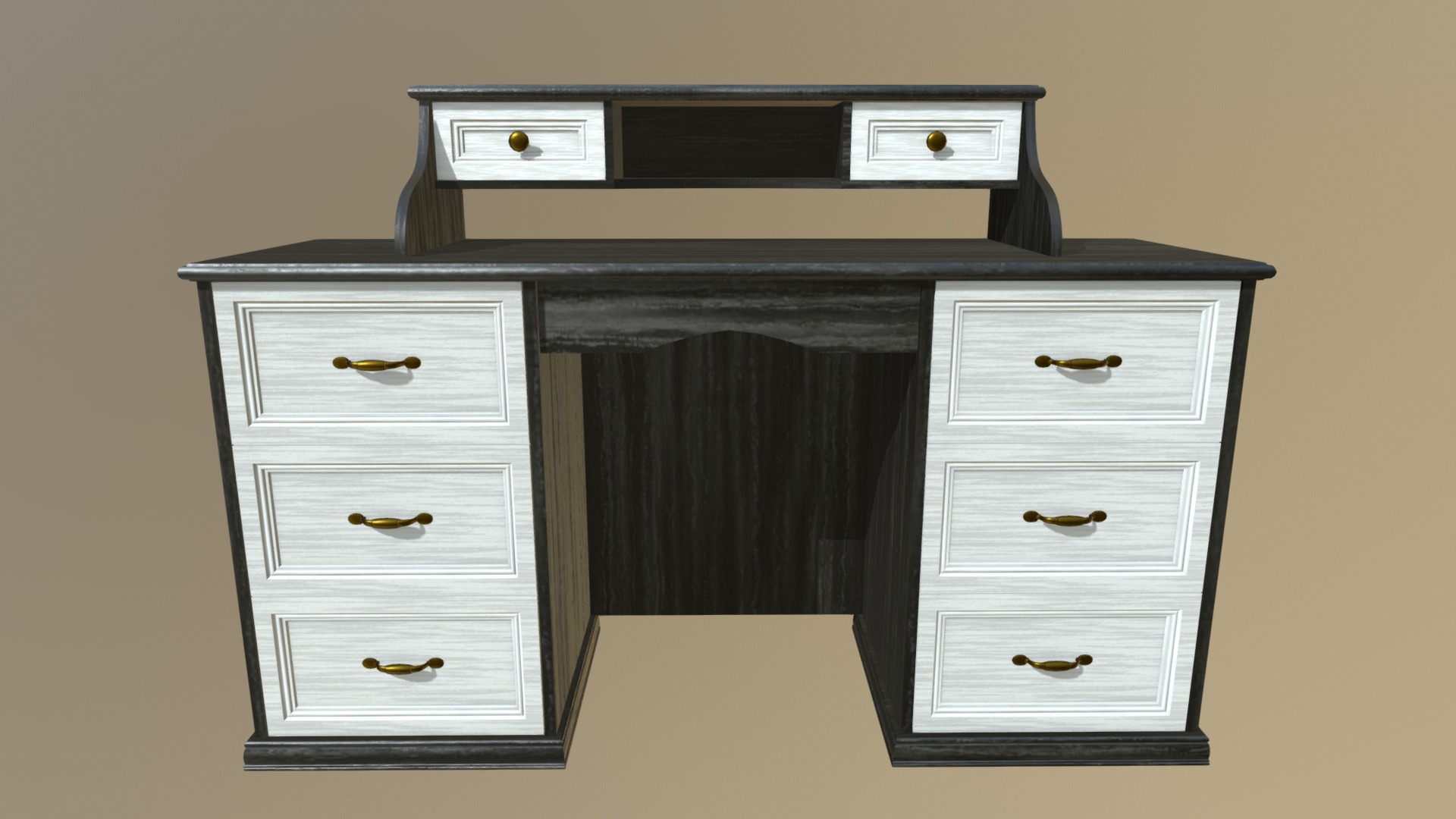 3D model Classic table - This is a 3D model of the Classic table. The 3D model is about a dresser with drawers.
