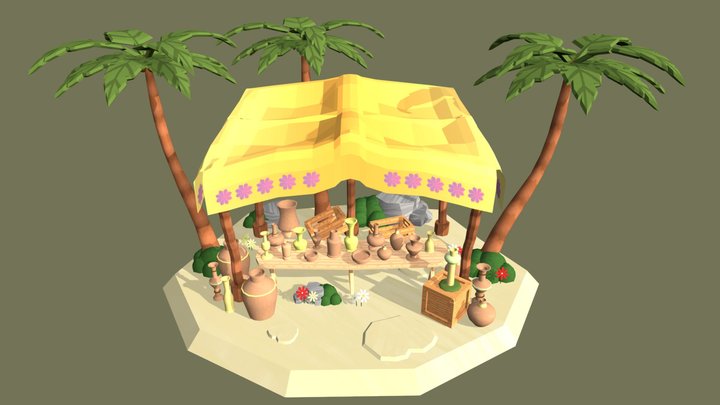 DAE Bazaar - Pot Vendor 3D Model