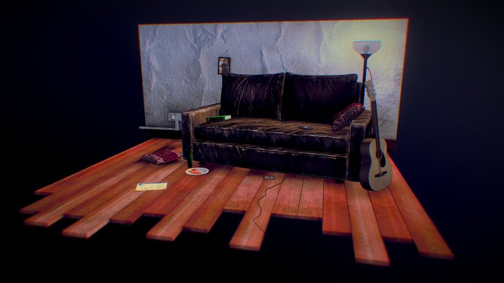 Living Room Diorama 3D Model