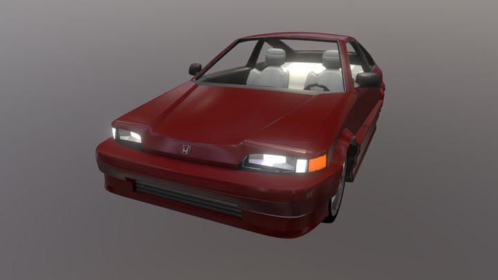 Honda Civic CRX SI 1986 3D Model