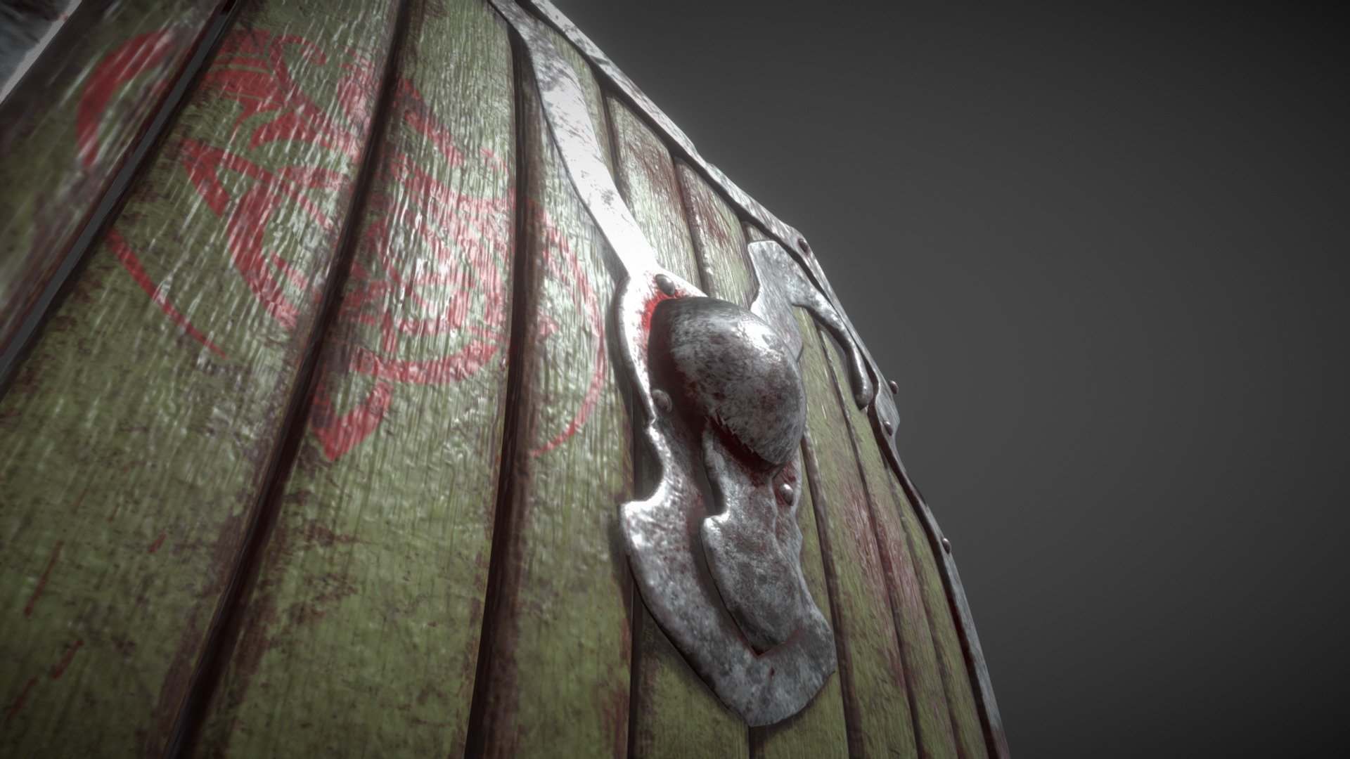 escudo medieval hight poly
