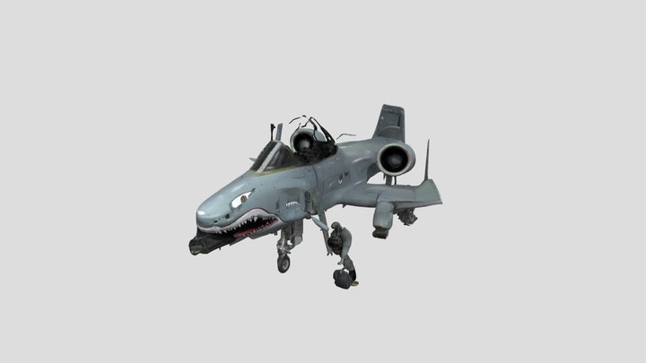 Tank buster air plane 3D Model