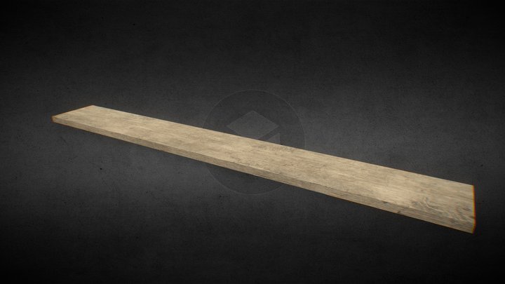 Undamaged wooden plank 3D Model
