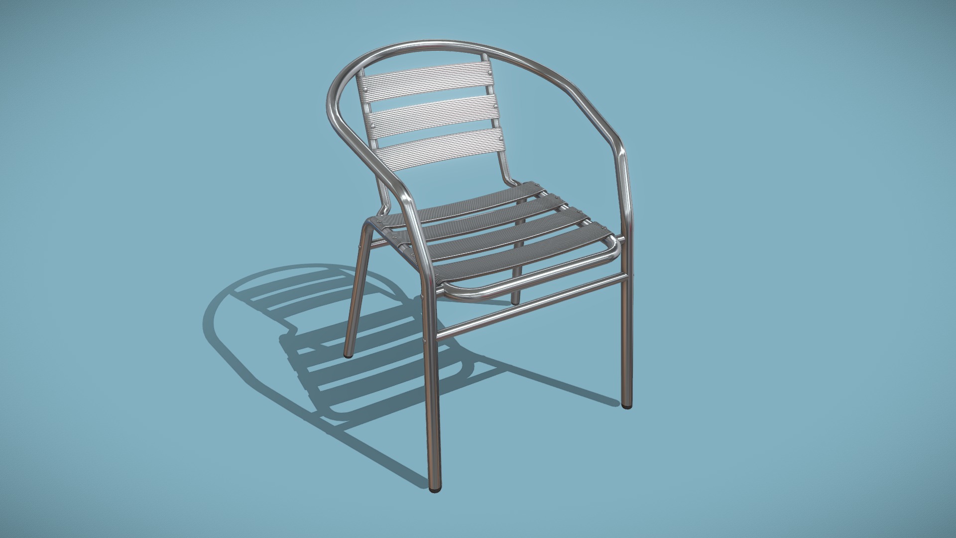 3D model Outdoor cafe Chair - This is a 3D model of the Outdoor cafe Chair. The 3D model is about a chair on a blue background.