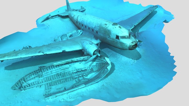 Diving spot Airplane DC-3 in KAS, turkey 3D Model