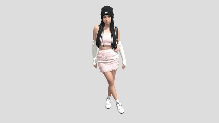 Pink Fuzzy Streetwear Ensemble – Free 3D Model STL