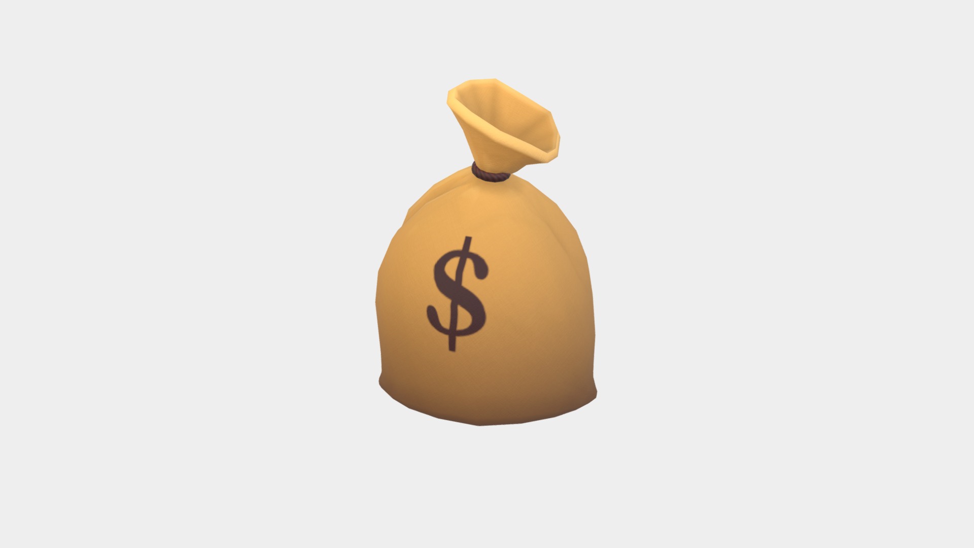 3D model Money Bag - This is a 3D model of the Money Bag. The 3D model is about a yellow plastic bottle.