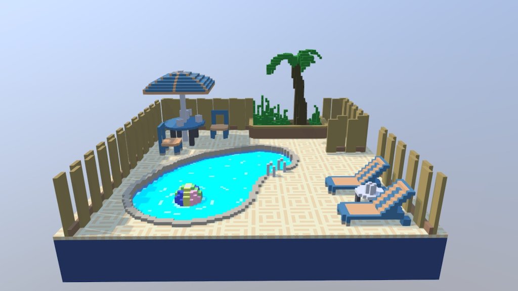 3D model Low Poly Swimming Pool VR / AR / low-poly