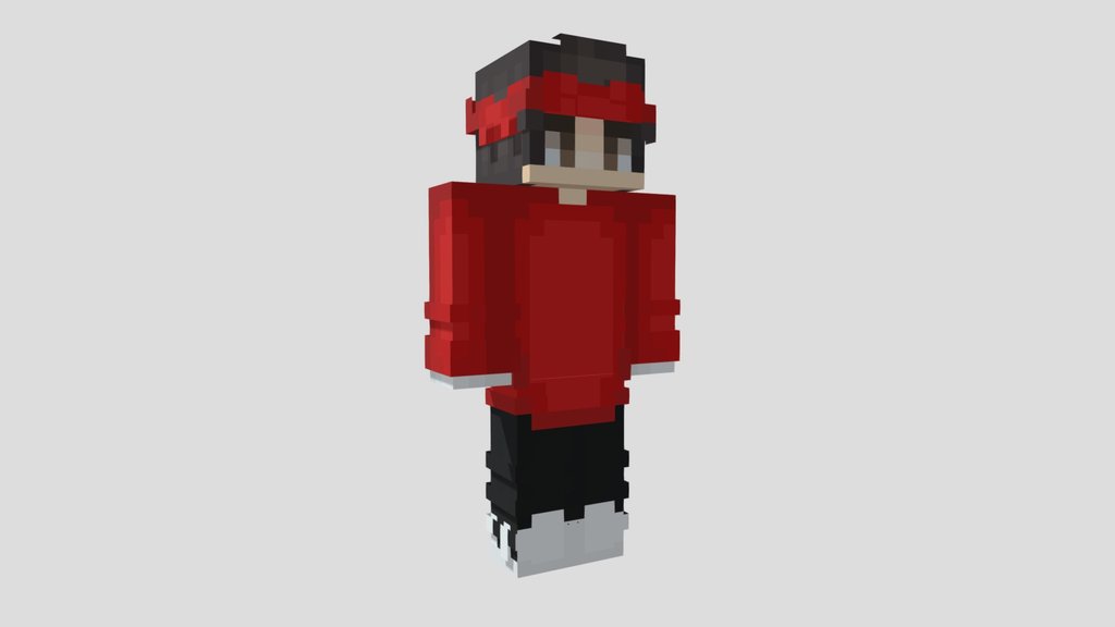 FireBreathMan 3D Model–Minecraft Style Character