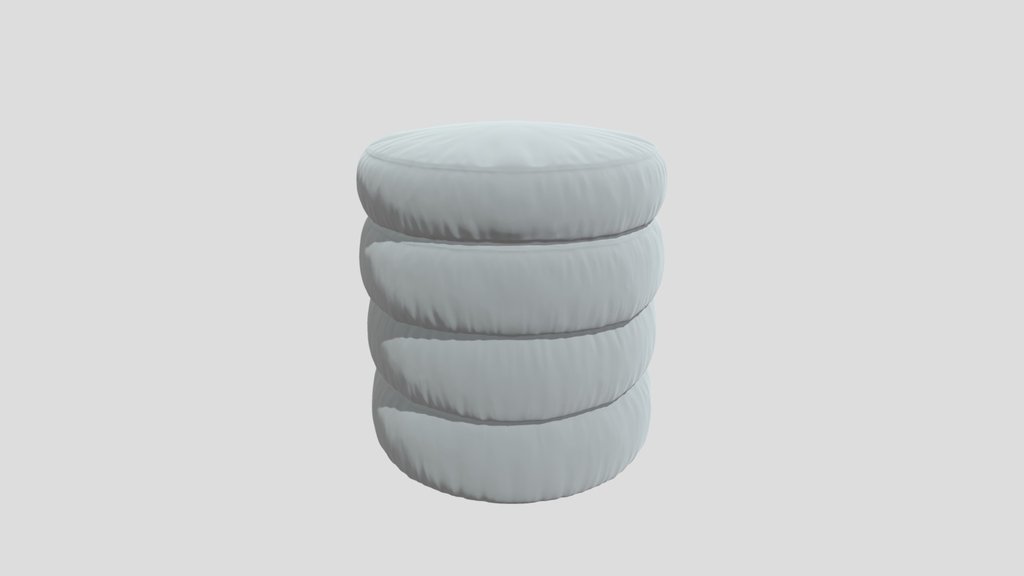 Stacked Beige Poufs