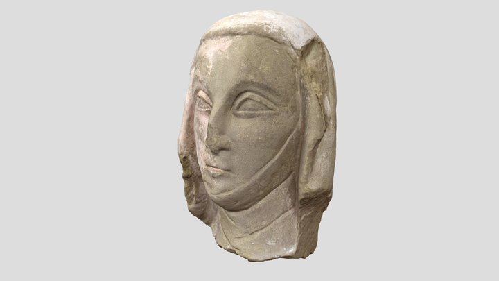 Woman's head from Romainmôtier - 14th c. AD 3D Model