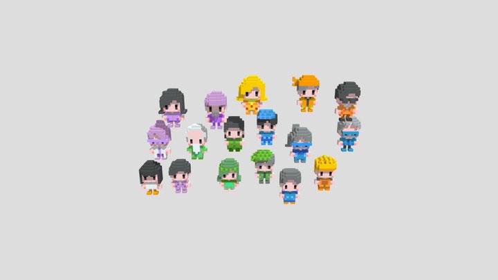 Voxel MBTI Charactor 3D Model