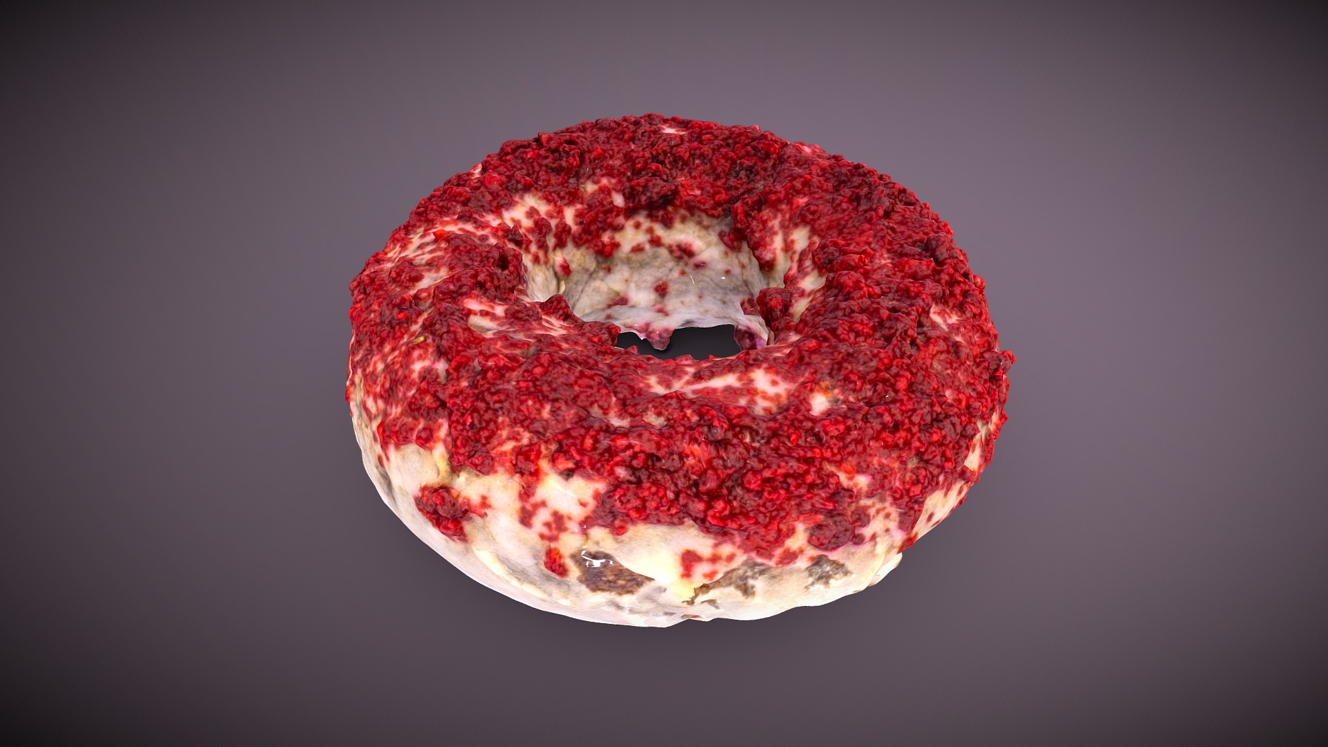 3D model Doughnut Plant Red Velvet - This is a 3D model of the Doughnut Plant Red Velvet. The 3D model is about a red and white rock.