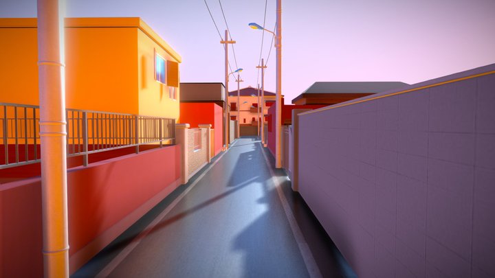 Japan street 3D Model