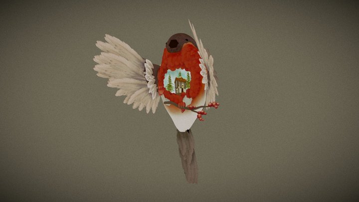 Winter Bird 3D Model