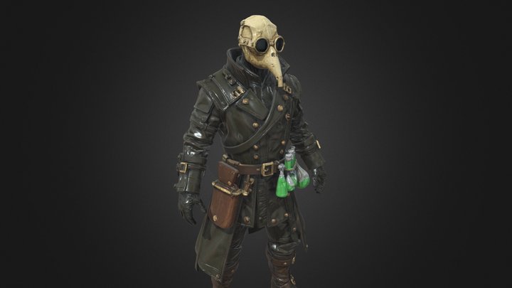 Plague Doctor Alchemist - Glass Beak Mask – Kostenloses 3D-Modell STL