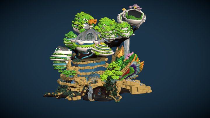 Sustainable Building Sculpture - Golden Dragon 3D Model