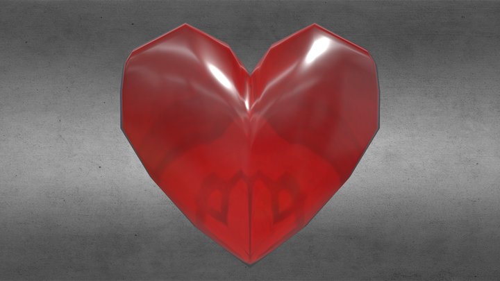 Crystal Heart (Rounded) 3D Model