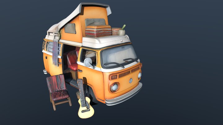 Classic VW Combi Van – Stylized Asset 3D Model