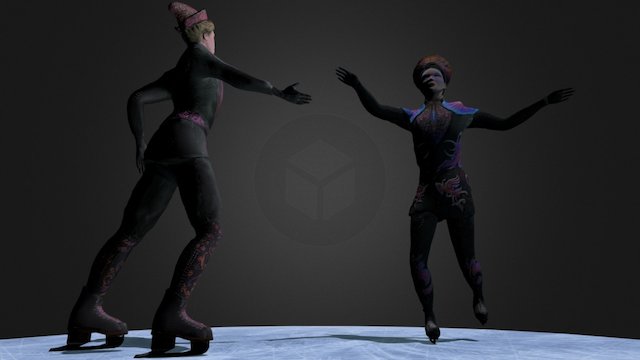 Russian Ice Skaters 3D Model