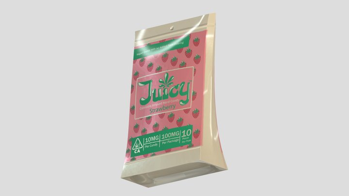 Juicy_Strawberry_Pouch 3D Model