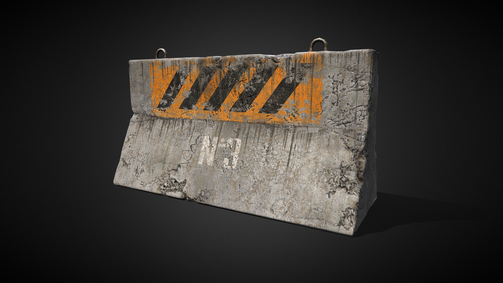 3D model Concrete Block - This is a 3D model of the Concrete Block. The 3D model is about a brown and black suitcase.