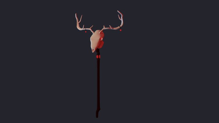 stuff with deer skull 3D Model