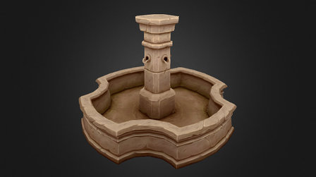 Hand-Painted Fountain 3D Model