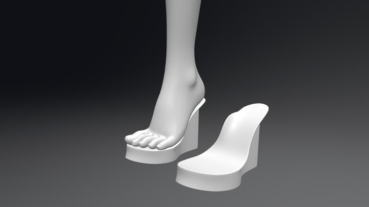 Shoe & Leg_v1 3D Model
