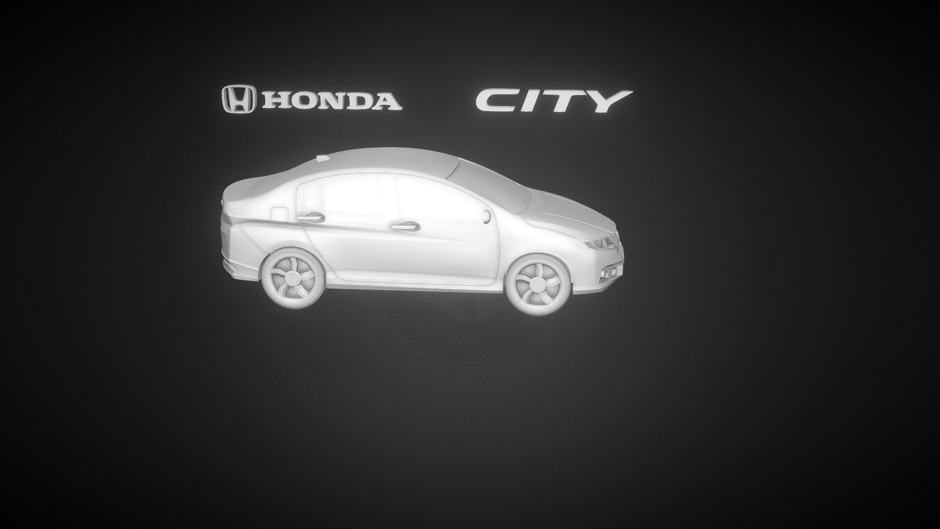 3D model Honda city 3D file - This is a 3D model of the Honda city 3D file. The 3D model is about a car on a black background.