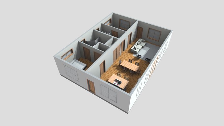 Smart Home Interior Floor Plan 3D Model