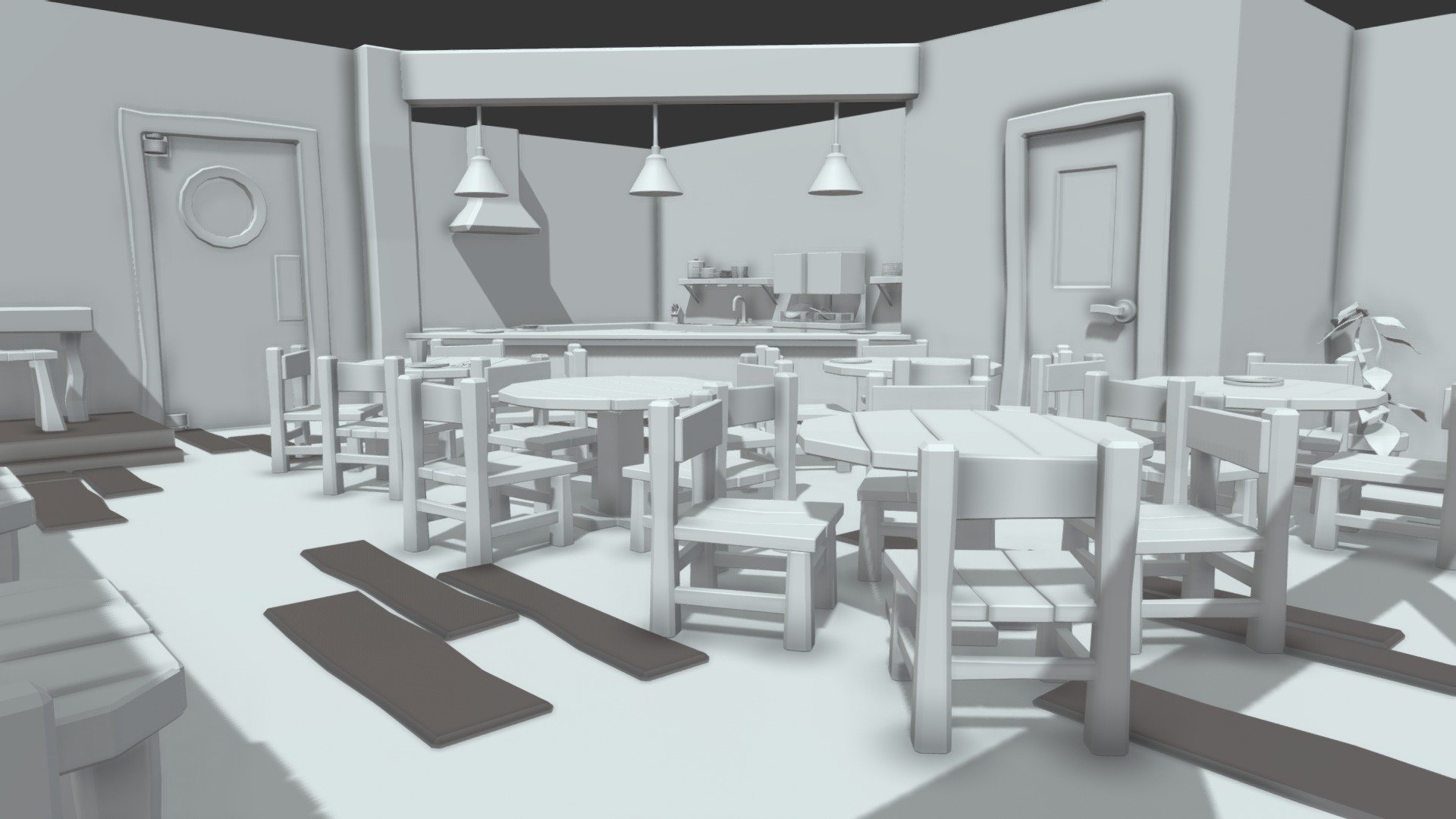 stylised restaurant wip - 3D model by sam (@pigeons) [e5e5c12] - Sketchfab